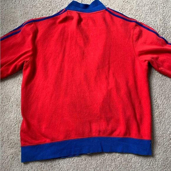 VTG Adidas Philadelphia Sixers Stitched Red Blue Zip Up Sweatshirt Jacket Size L - Picture 7 of 9